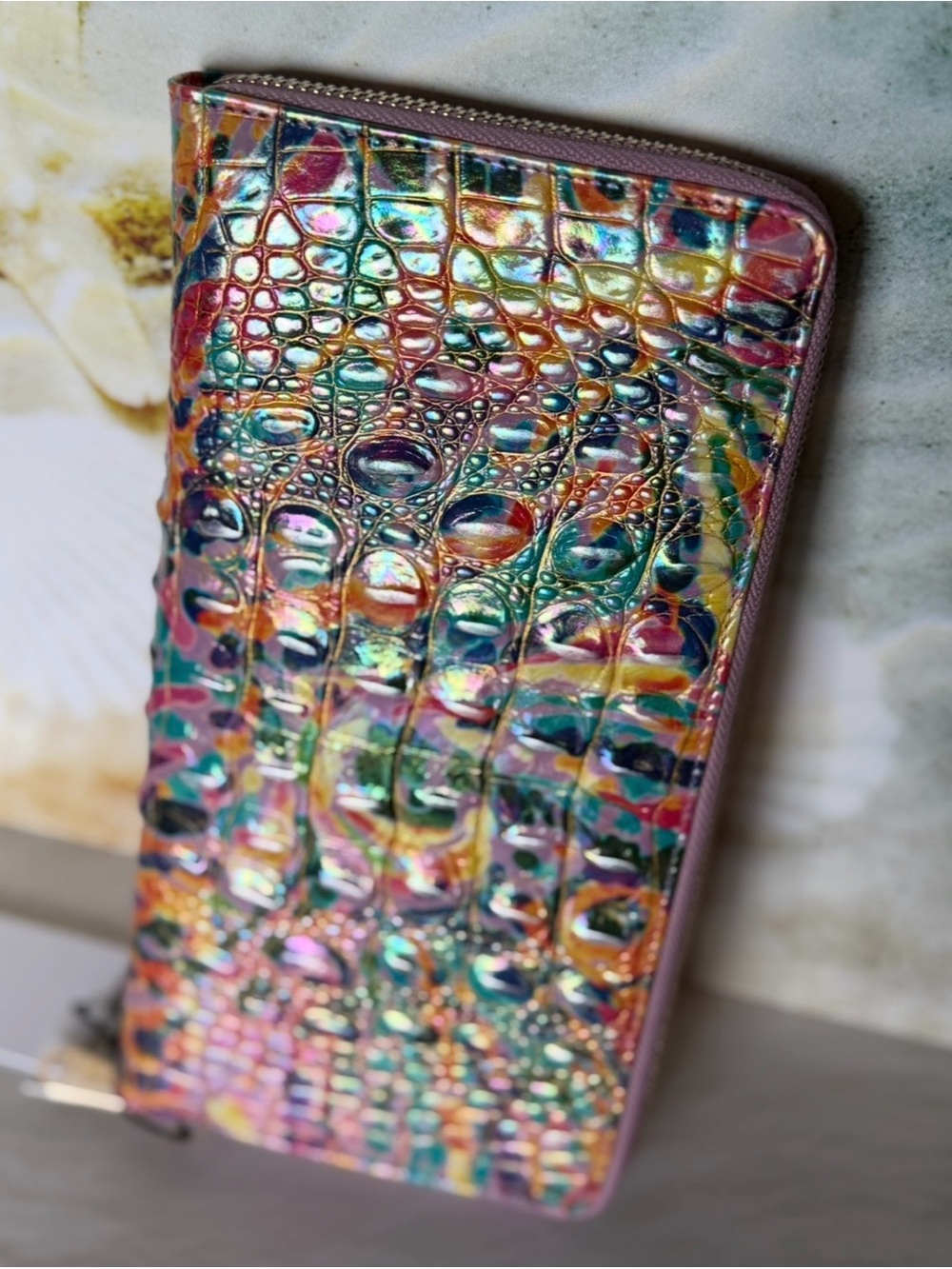 Brahmin Skyler RAINBOW REEF Wallet--NWT Vibrant Iridescent PRETTY EYE PLACEMENT - Picture 9 of 9